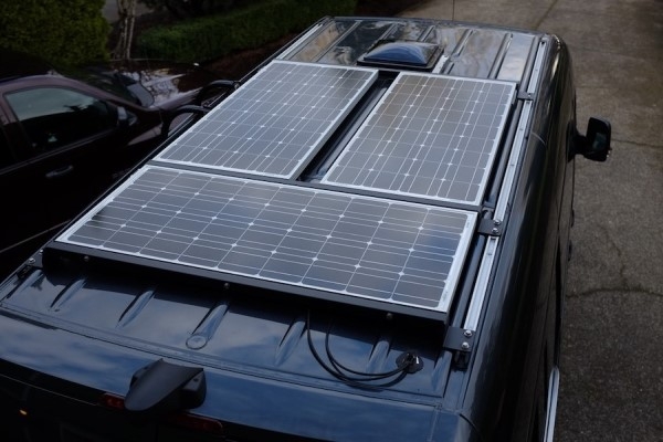 Solar panels on car roof