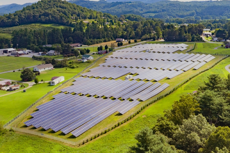 North Carolina solar panel array