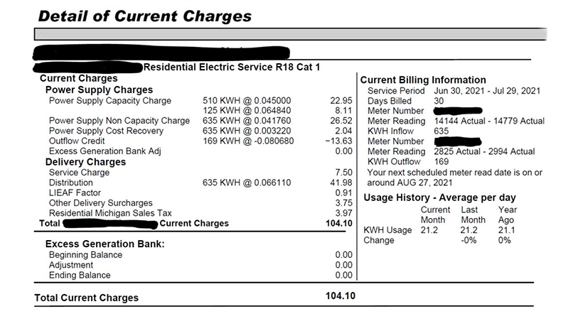 Power bill for blog