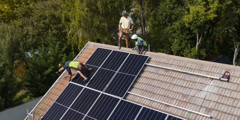 Roof mounted solar panels