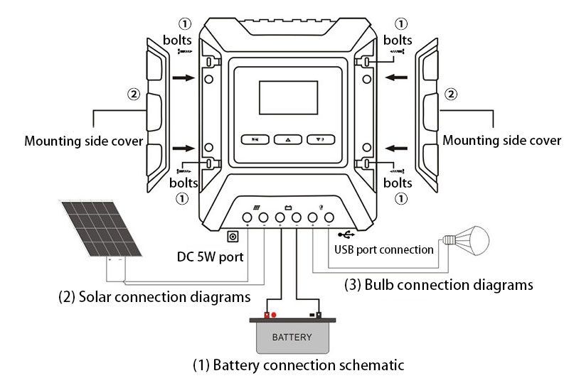 MPPT solar charge controller connection diagram