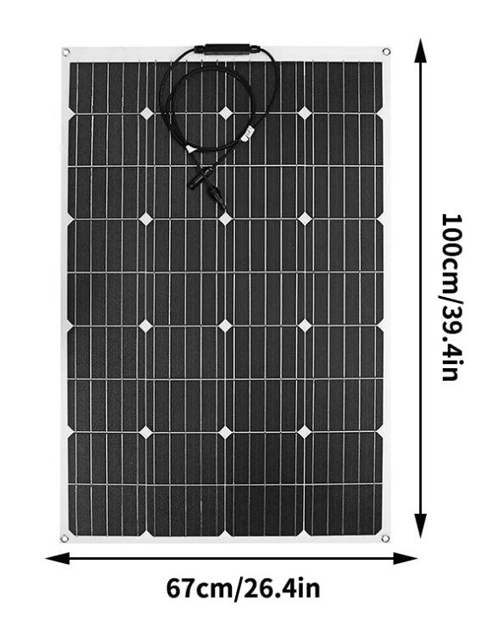 140W flexible solar panel size