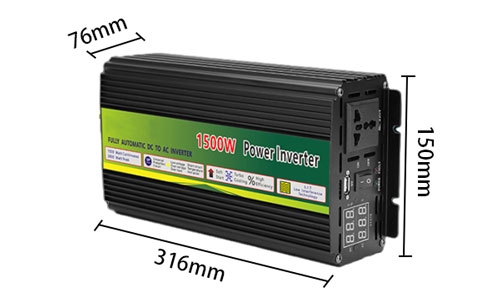 1500W modified sine wave inverter sizes