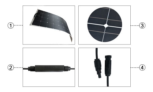 150W flexible solar panel detail