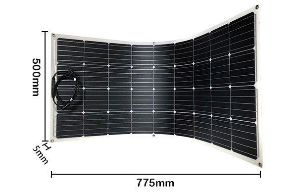 150W flexible solar panel sizes