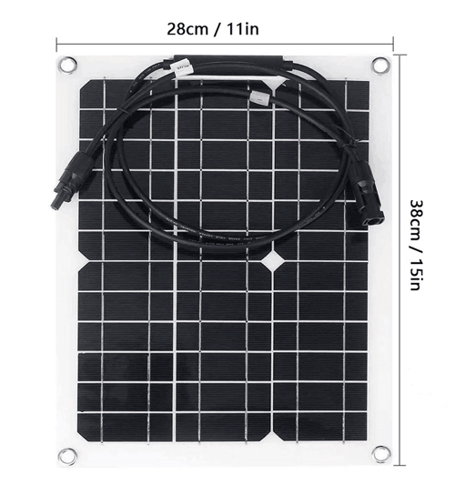 15W flexible solar panel size