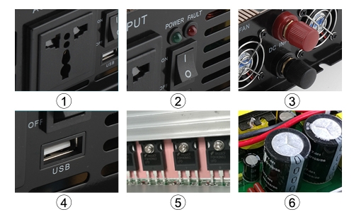 2000W modified sine wave inverter detail