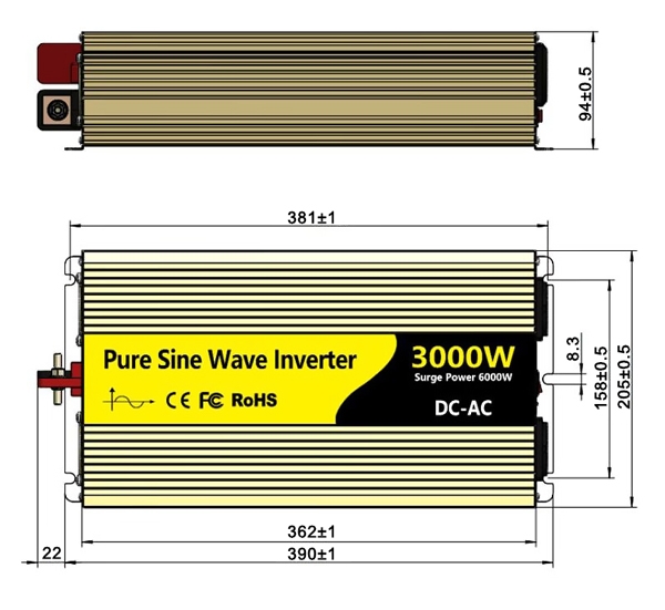 3000W power inverter for home size