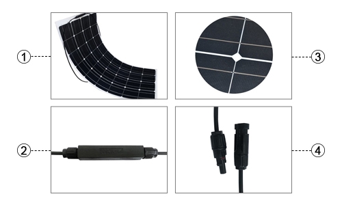 300W flexible solar panel detail