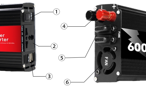 600W modified sine wave inverter details