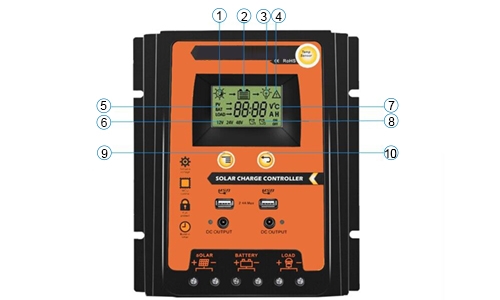 70A pwm solar charge controller product functions