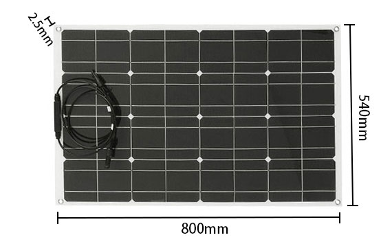 80W flexible solar panel size