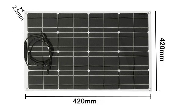 80W flexible solar panel sizes