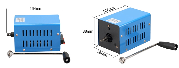 Portable hand crank electric generator size