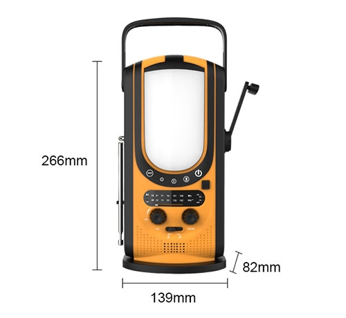 Portable hand crank generator size