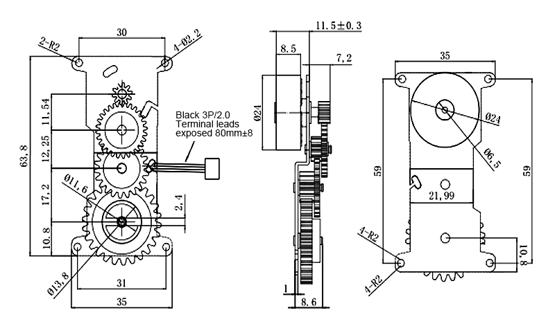 Small hand crank generator size