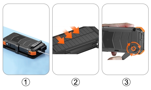 Solar hand crank generator detail